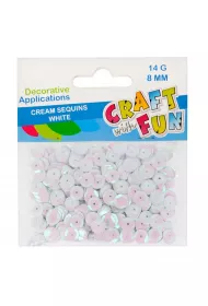 Craft with Fun Cekiny kremowe 8mm, 14g