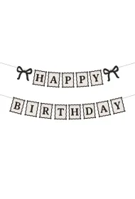 PartyDeco Baner Happy Birthday Kokardki 100cm