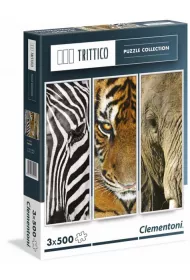 Puzzle 3x500 el. Trittico Animals 39307 Clementoni
