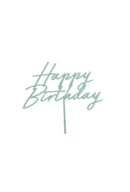 PartyDeco Topper na tort Happy Birthday zielony 16,5cm