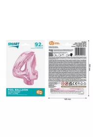 Godan Balon foliowy cyfra 4 jasnor�owa Smart 92cm
