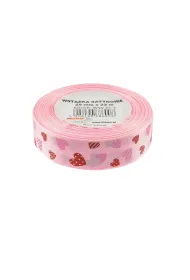 Brewis Wst��ka satynowa w serca r�owa 25mm x 22m