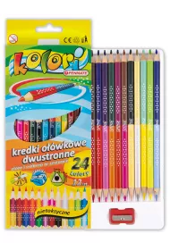 Penmate Kolori Premium Kredki owkowe trjktne dwustronne 24 kolorw 12 szt.