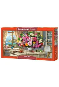 Puzzle 4000 el. Summer Flowers and Cup of Tea Castorland