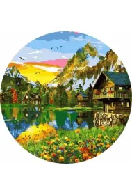 Twoje Hobby Malowanie po numerach okr�g�e - Wie� nad jeziorem 40cm