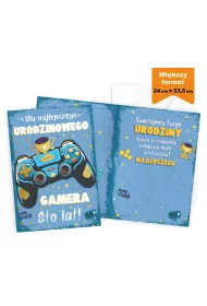Kukartka Karnet MEGA Urodziny gamer, prestige P-036 (25x35,3cm)