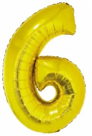 Godan Balon foliowy cyfra 6 z�ota Smart 76cm