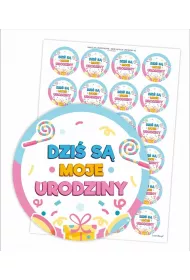 LearnHow Naklejki urodzinowe - Dzi s moje urodziny 24 szt.