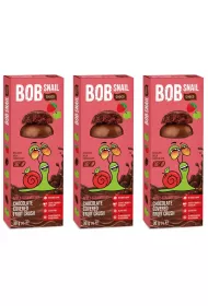 Bob Snail Przekska jabkowo-truskawkowa w mlecznej czekoladzie Zestaw 3 x 30 g