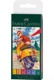 Faber-Castell Pitt artist pen b kolory podstawowe etui 6 szt.
