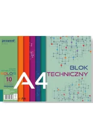 Polsirhurt Blok techniczny kolorowy A4 Premium 250g 10 arkuszy 10 szt w opakowaniu