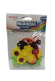 Brewis Naklejki z pianki - kwiatki i biedronki 32 szt.