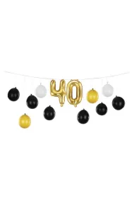 PartyDeco Girlanda balonowa 3w1 40 urodziny 260x32cm