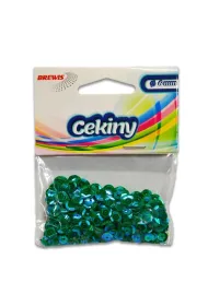 Cekiny t�czowe T 100 ciemno zielony 8mm, 10g