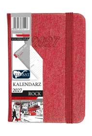 Kalendarz 2027 Rock A7 tygodniowy czerwony