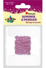 Titanum Pere�ki na sznurku r�owy 2,5mmx2 m