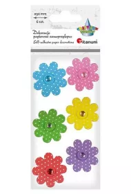 Titanum Dekoracje samoprzylepne 3D kwiaty mix 7 szt.