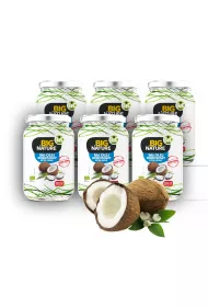 Big Nature Olej kokosowy extra virgin toczony na zimno Zestaw 6 x 900 ml Bio