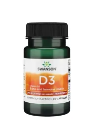 Swanson Witamina D-3 1000IU - suplement diety (uszkodzone opakowanie) 60 kaps.