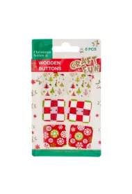 Craft with Fun Ozdoba drewniany Guzik kwadrat 6 szt.