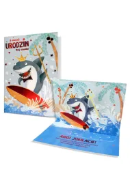 Pan Dragon Karnet B6 HM-200 Urodziny dzieci�ce, rekin, przestrzenny HM-200-2677