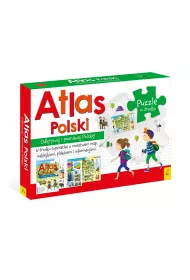 Atlas Polski z plakatem, map� i puzzlami