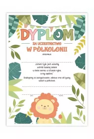 LearnHow Dyplom A4 ukoczenia pkolonii - Lew 20szt