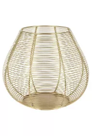 H&S Decoration Metalowy druciany lampion zoty 20 cm