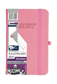Kalendarz 2027 Techno A6 tygodniowy r�owy
