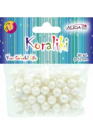 Aliga Koraliki plastikowe opalizuj�ce per�owe 10mm 80 szt