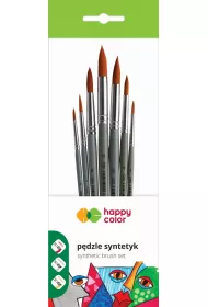 Happy Color Zestaw p�dzli hobby syntetyk okr�g�e 7 szt.
