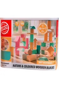 Heros Klocki drewniane w delikatnych kolorach 100 sztuk