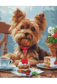 Ideyka Diamentowa mozaika - Podwieczorek z yorkiem 40x50cm