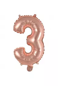 Amscan Balon foliowy mini cyfra 3 rowe zoto 25x40cm