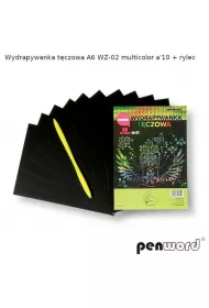 Wydrapywanka t�czowa A6 10 arkuszy WZ-02 multikolor + rylec Polsirhurt