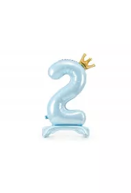 PartyDeco Stoj�cy balon foliowy 2 b��kitny 84cm