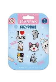 Przypinka gumowa pins op. 6 szt. Kotki STARPAK 583613