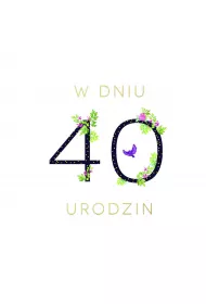 Clear Creations Karnet Swarovski kwadrat Urodziny 40 CL1840_PO