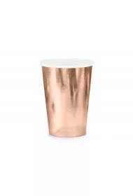 PartyDeco Kubeczki r�owe z�oto 220ml 6 szt.
