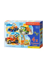 Puzzle maxi 4w1 - Pojazdy budowlane (8+12+15+20 el.) Castorland