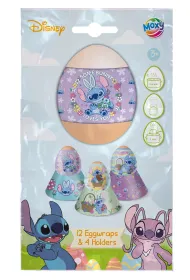 Grafix Ozdoba owijka foliowa na jajka Stitch 12szt  4podstawki Wielkanoc ANTELLA 173825