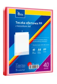 Tetis Teczka ofertowa PP 40 koszulek. A4 czerwona