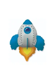 Balon foliowy Rakieta niebieska 60cm