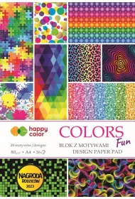 Blok z motywami COLORS FUN, 80g/m2, A4, 16 ark, 29 motyw, Happy Color
