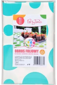 Obrus folia w grochy turkusowy