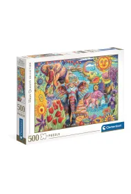 Puzzle 500 el. HQ Elephants' Carnival Clementoni