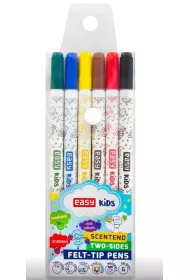 Easy Stationery Flamastry spieralne zapachowe dwustronne 6 szt.