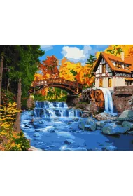 Ideyka Malowanie po numerach - Domek z m�ynem 40x50cm