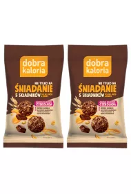Dobra Kaloria Kulki mocy niadaniowe owsiane - gorzka czekolada Zestaw 2 x 40 g