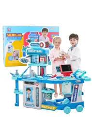 Zestaw lekarski w walizce 2w1 �wiat�a d�wi�k LeanToys